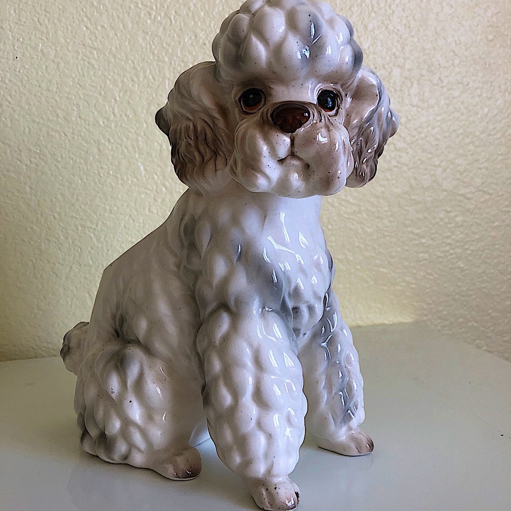 Relpo Vintage  Japan 8” Ceramic Poodle Dog Planter